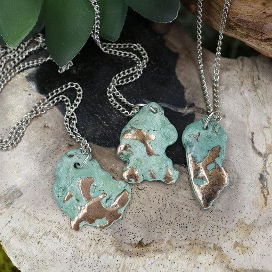 Natural Splash Copper Necklace || .925 Sterling Silver-Nature's Treasures