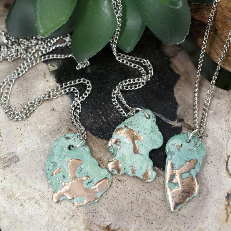 Natural Splash Copper Necklace || .925 Sterling Silver-Nature's Treasures