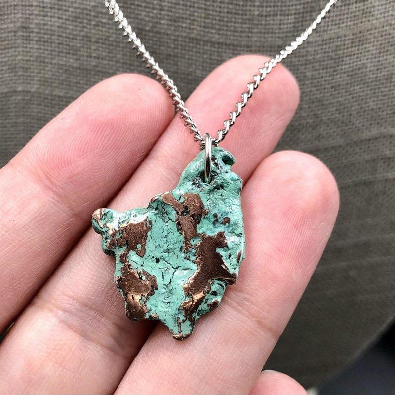 Natural Splash Copper Necklace || .925 Sterling Silver-Nature's Treasures