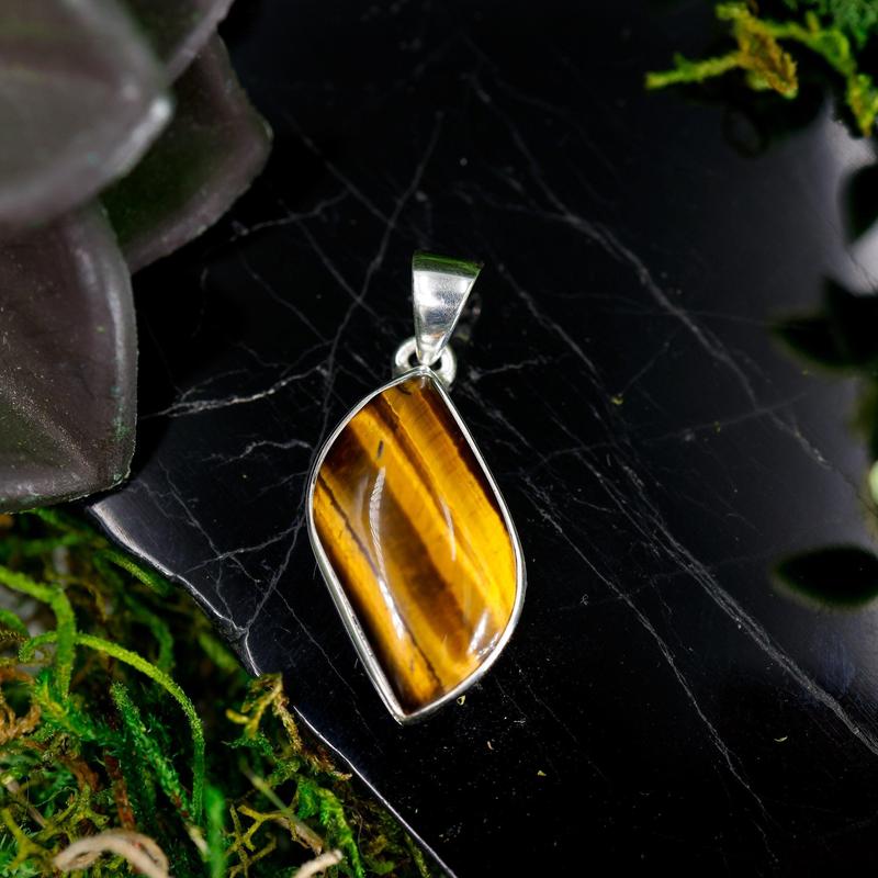 Natural Tiger's Eye Pendants || .925 Sterling Silver-Nature's Treasures