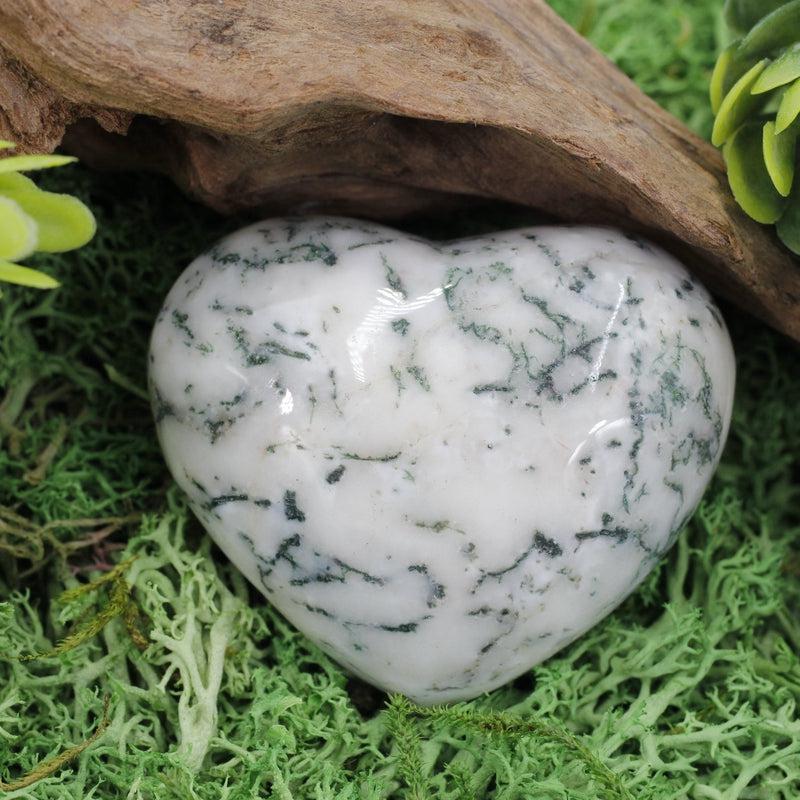 Natural Tree Agate Puff Hearts || Growth, Stability, Calmness || Brazil-Nature's Treasures