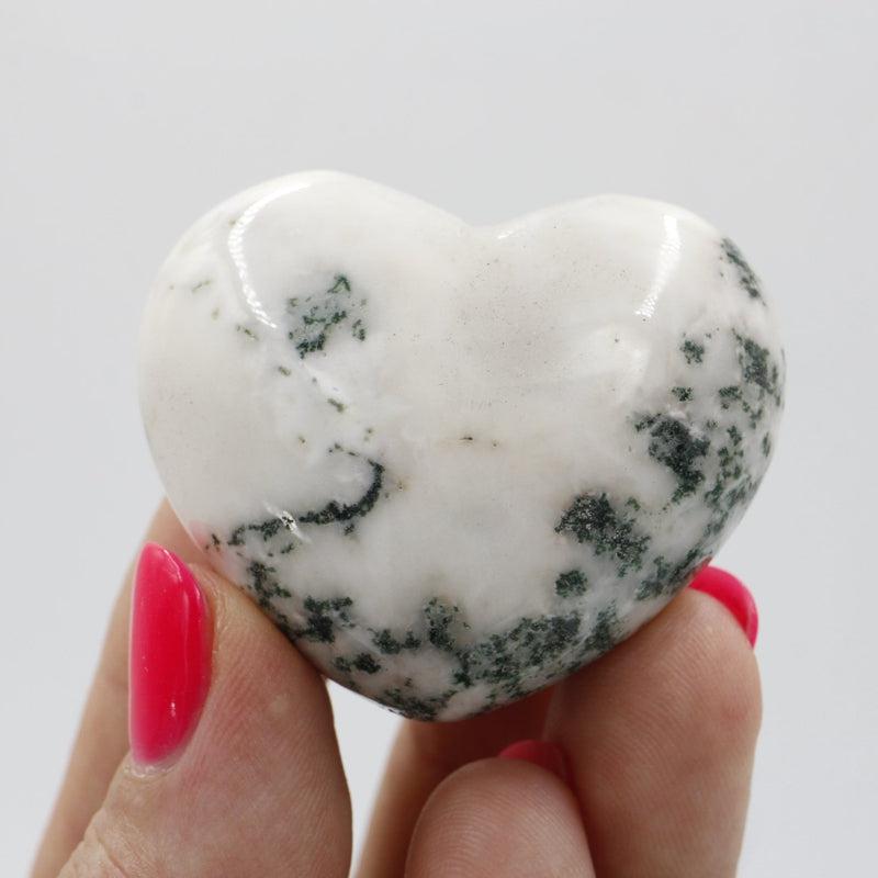 Natural Tree Agate Puff Hearts || Growth, Stability, Calmness || Brazil-Nature's Treasures