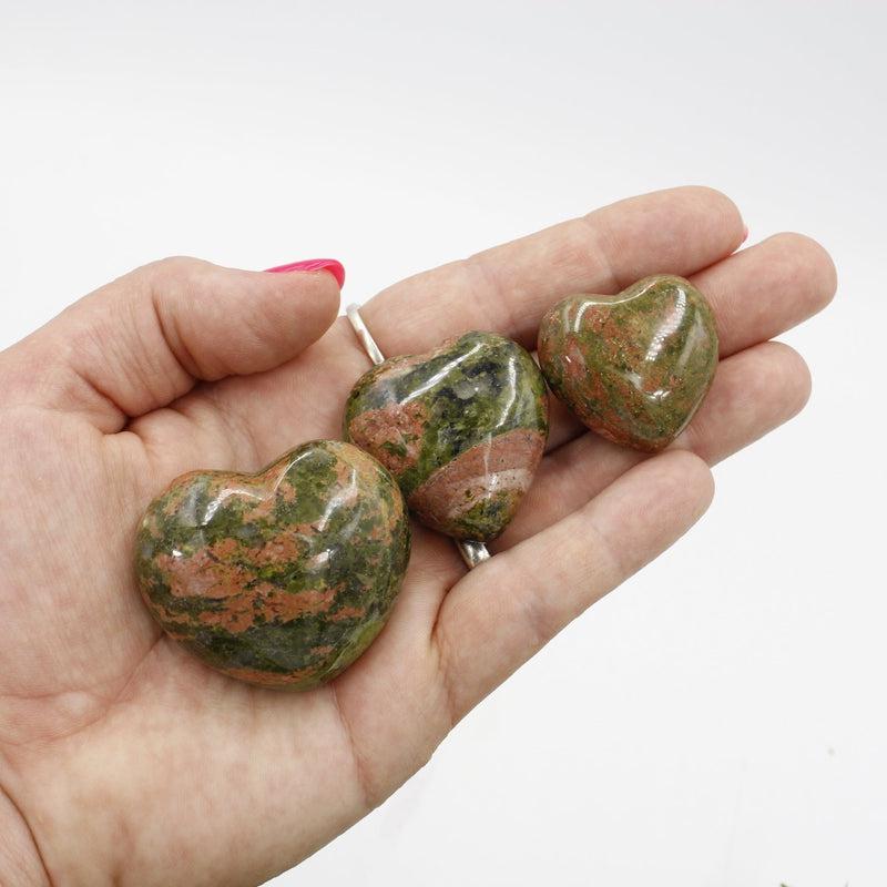 Natural Unakite Jasper Pocket Hearts || Emotional Healing, Grounding || Canada-Nature's Treasures