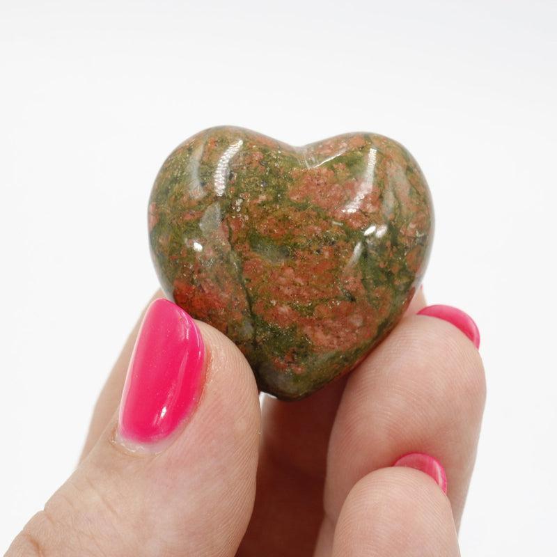 Natural Unakite Jasper Pocket Hearts || Emotional Healing, Grounding || Canada-Nature's Treasures