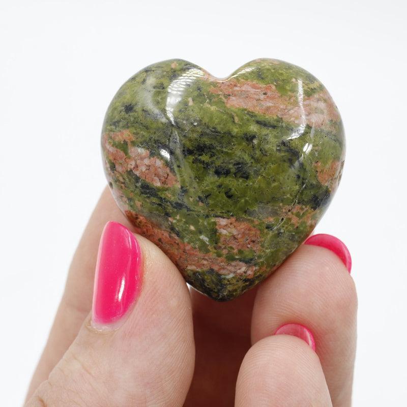 Natural Unakite Jasper Pocket Hearts || Emotional Healing, Grounding || Canada-Nature's Treasures