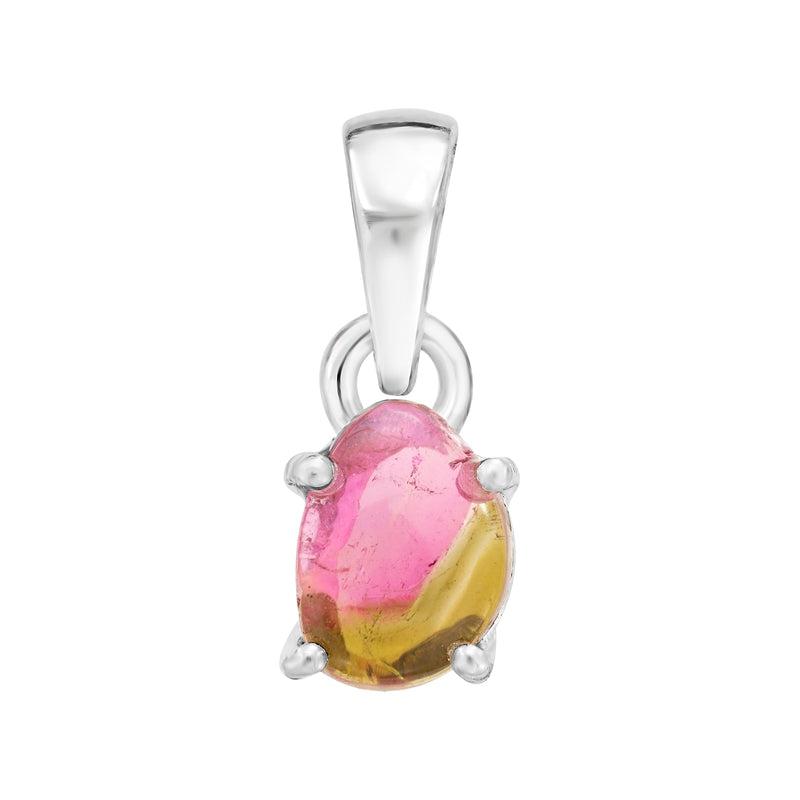 Natural Watermelon Tourmaline Pendant || .925 Sterling Silver-Nature's Treasures