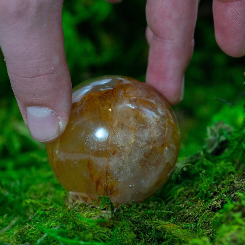 Natural Yellow Hematoid Quartz Spheres || Cleansing Aura || Madagascar-Nature's Treasures