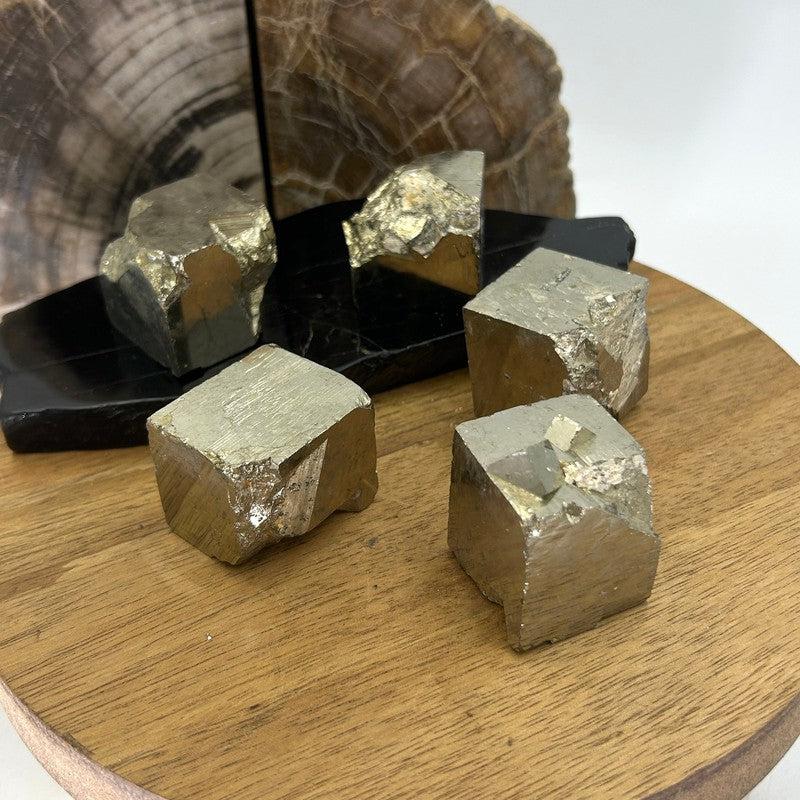 Naturally Formed Pyrite Cube Carvings || Protection || Spain-Nature's Treasures