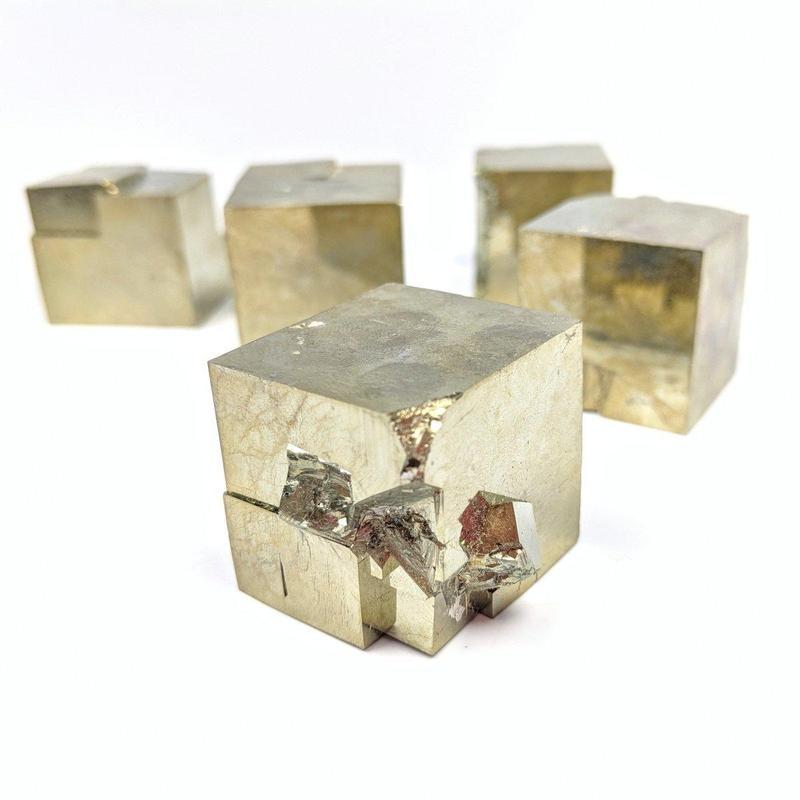 Naturally Formed Pyrite Cube Carvings || Protection || Spain