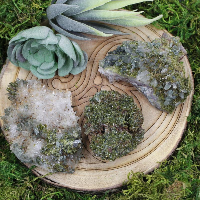 Naturally Formed Rough Epidote Clusters || Cleansing Negativity, Manifestation-Nature's Treasures