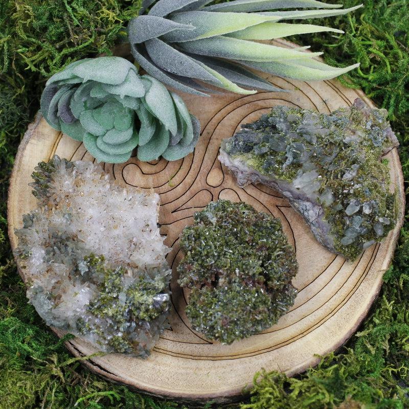 Naturally Formed Rough Epidote Clusters || Cleansing Negativity, Manifestation-Nature's Treasures