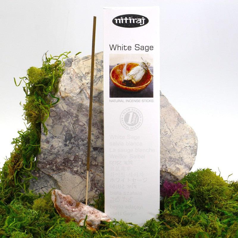 Nitiraj Incense Sticks "White Sage" 25gr-Nature's Treasures