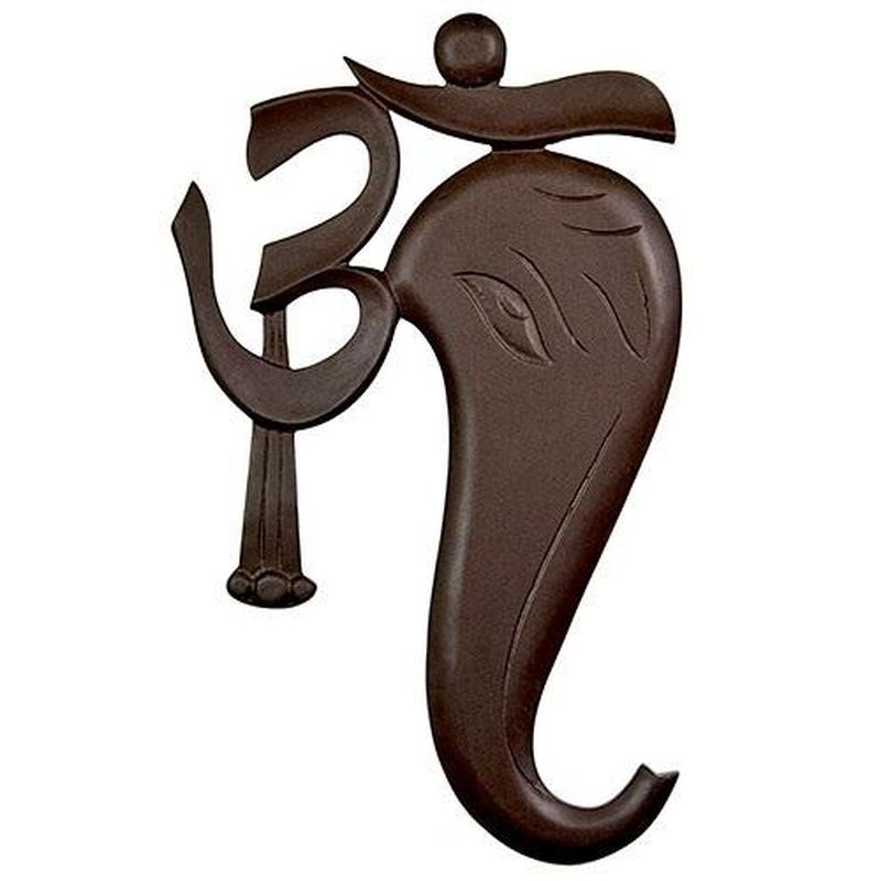 Om Ganesh Wooden Wall Hanging Art-Nature's Treasures