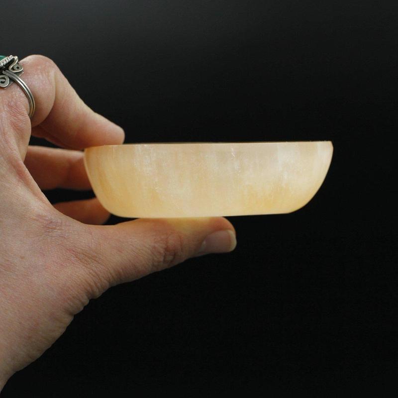 Orange Selenite Satin Spar Heart Bowls || Cleansing Bowls-Nature's Treasures