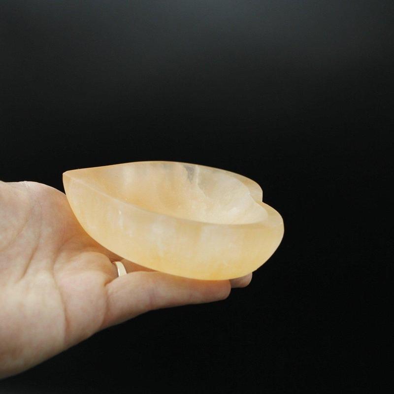 Orange Selenite Satin Spar Heart Bowls || Cleansing Bowls-Nature's Treasures