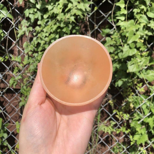 Orange Selenite Satin Spar Round Bowls || Cleansing Bowls-Nature's Treasures