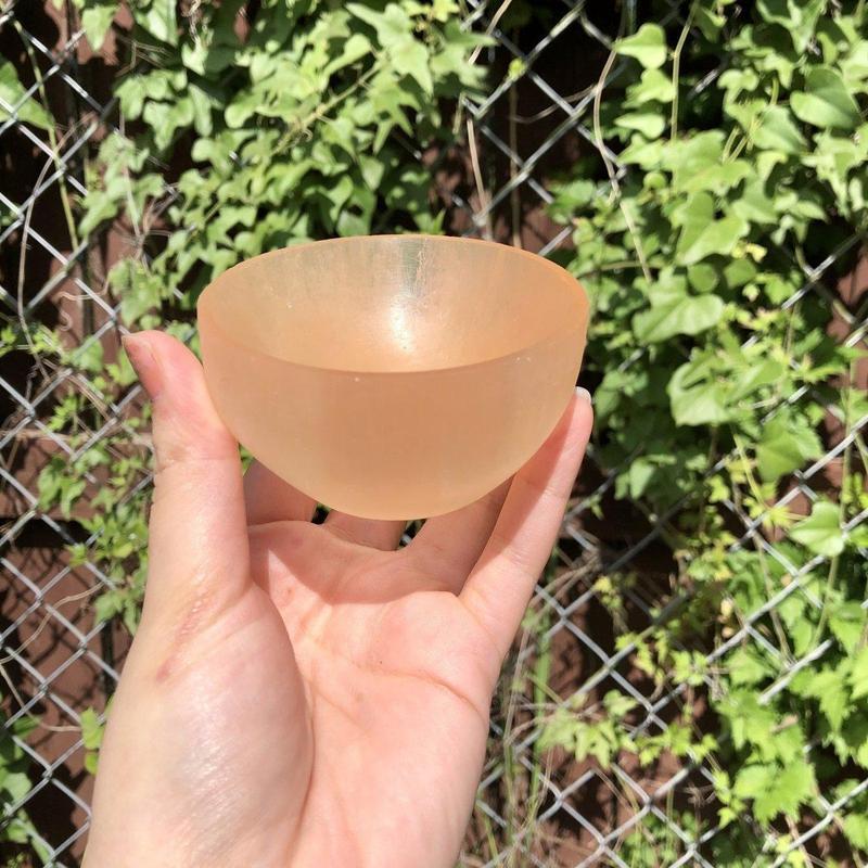 Orange Selenite Satin Spar Round Bowls || Cleansing Bowls-Nature's Treasures