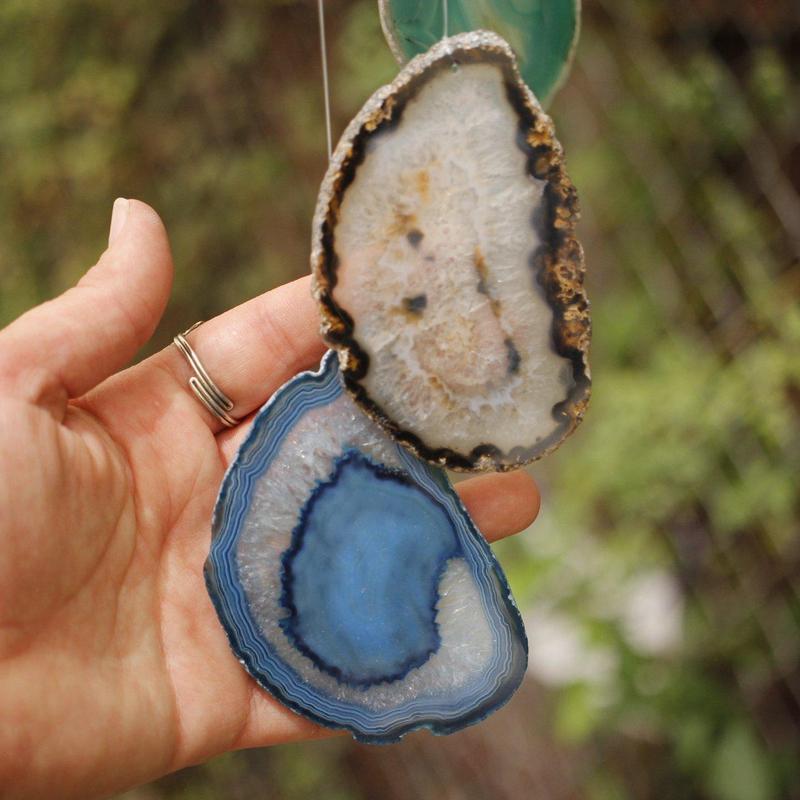 Out-Doors Gemstone Wind Chimes || Dyed Agate-Nature's Treasures