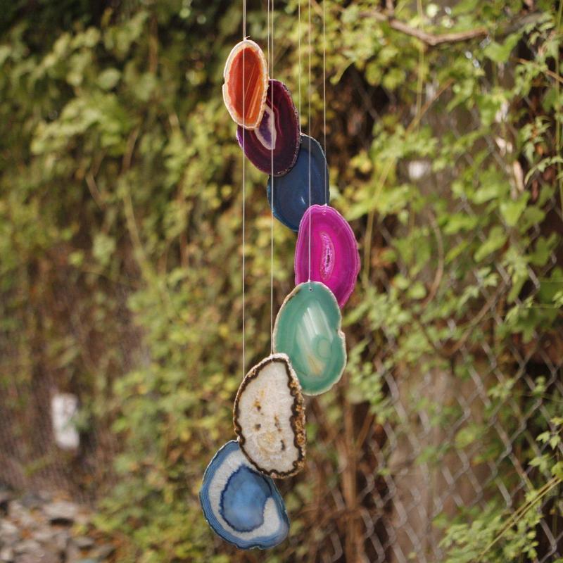 Out-Doors Gemstone Wind Chimes || Dyed Agate-Nature's Treasures