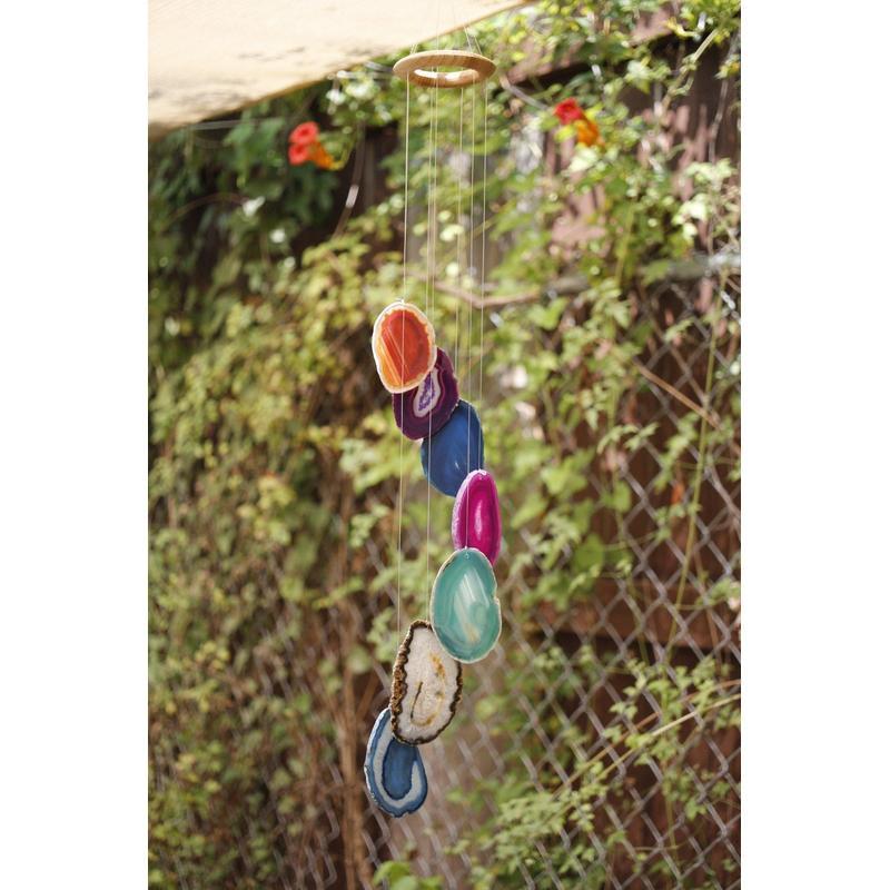 Out-Doors Gemstone Wind Chimes || Dyed Agate-Nature's Treasures