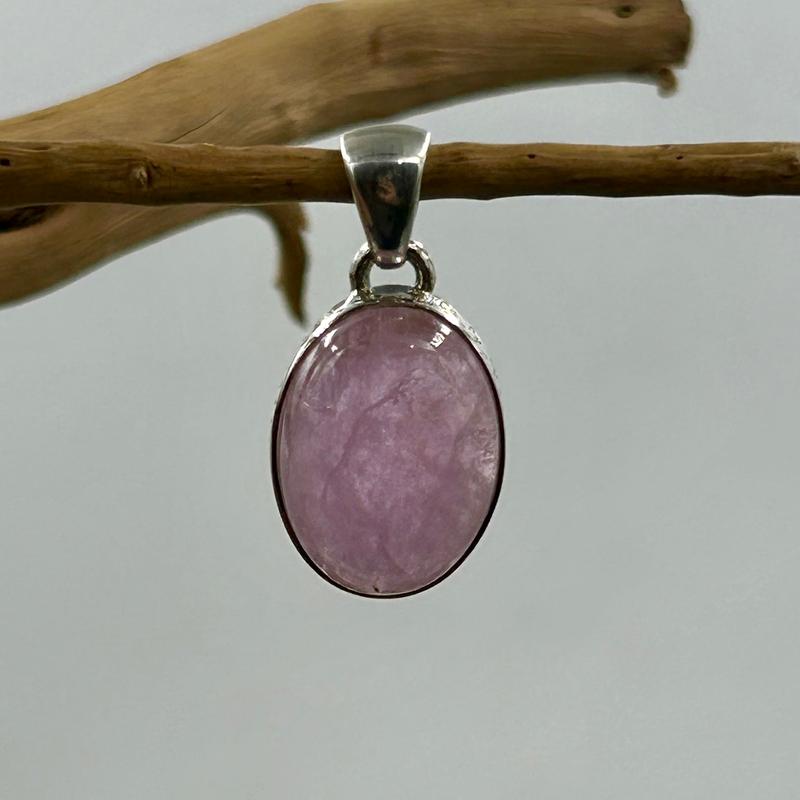 Oval Shaped Kunzite Pendants || .925 Sterling Silver-Nature's Treasures