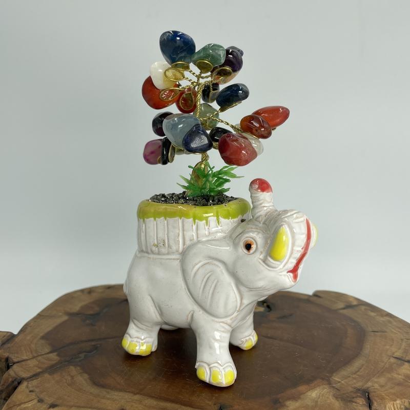 Peruvian Ceramic Elephant Gem Tree-Nature's Treasures