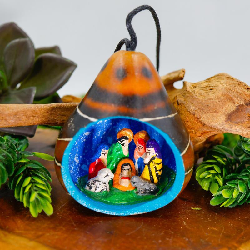 Peruvian Gourd Nativity Ornament || Trunk Show-Nature's Treasures