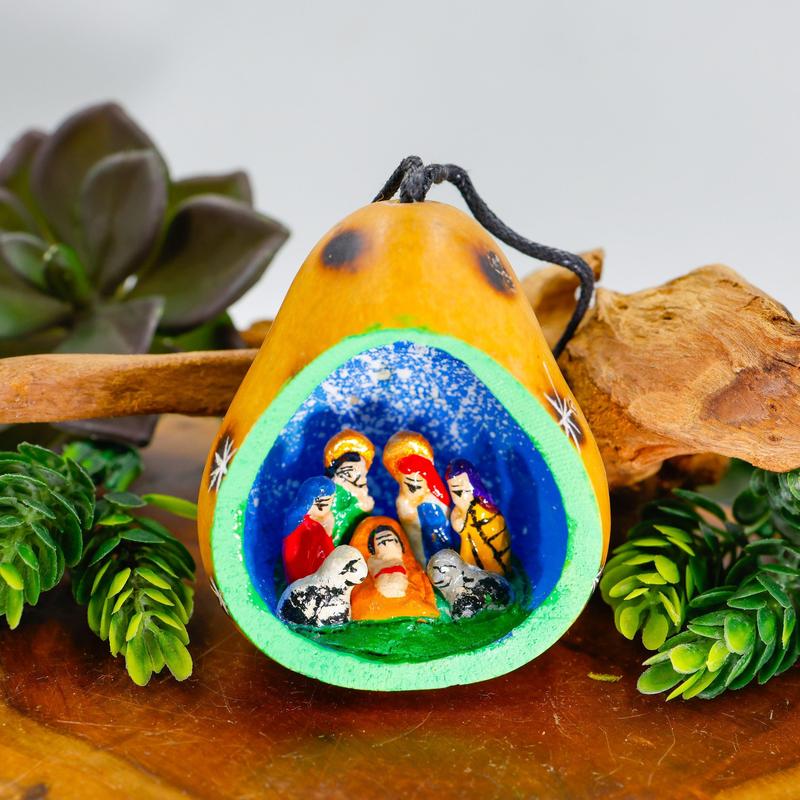 Peruvian Gourd Nativity Ornament || Trunk Show-Nature's Treasures