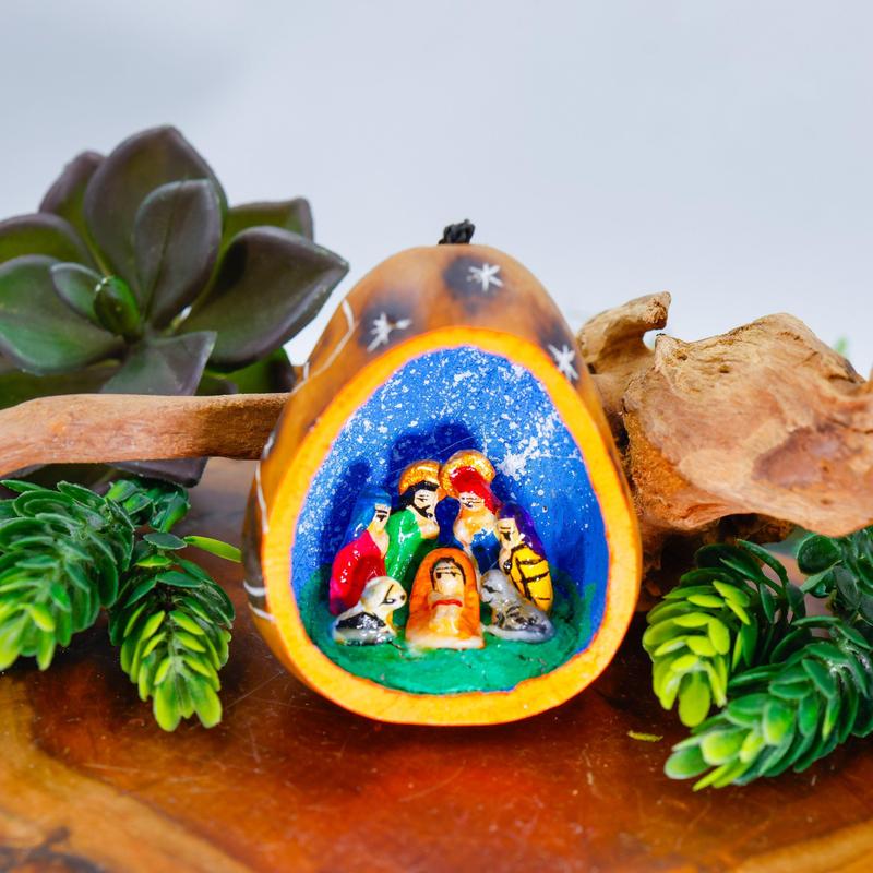 Peruvian Gourd Nativity Ornament || Trunk Show-Nature's Treasures