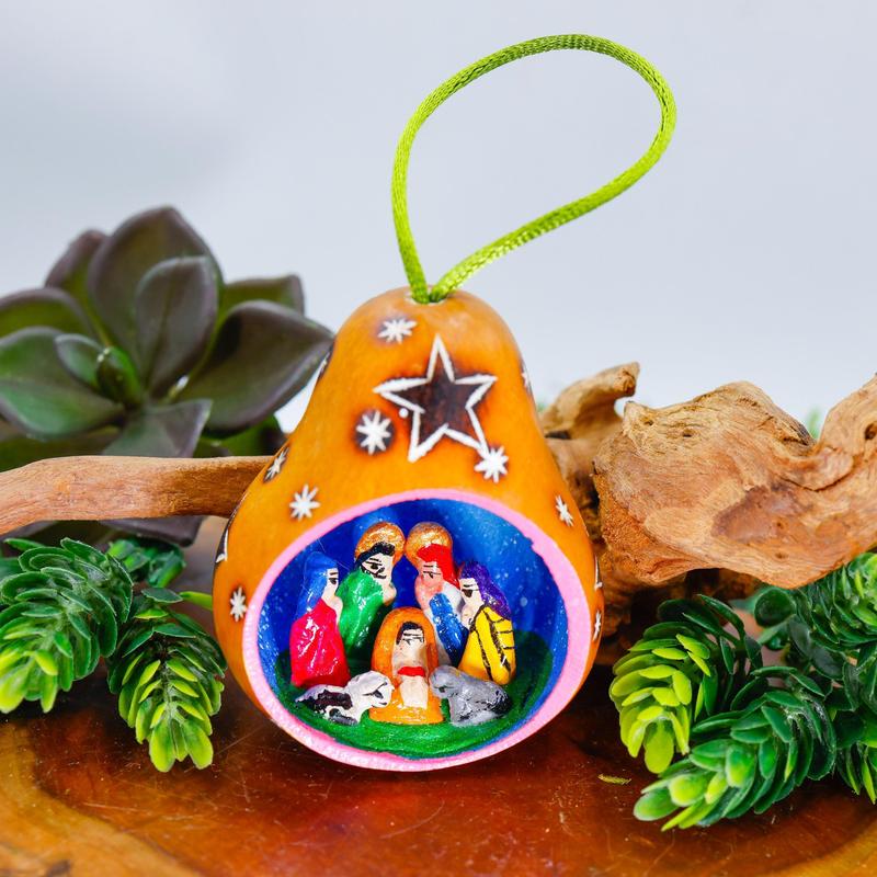 Peruvian Gourd Nativity Ornament || Trunk Show-Nature's Treasures