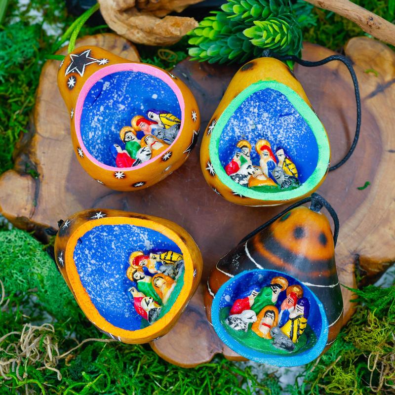 Peruvian Gourd Nativity Ornament || Trunk Show