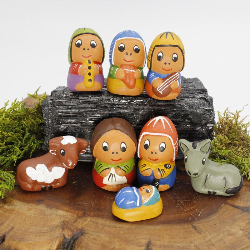 Peruvian Nativity Ceramic Clay Set || Hand Made-Nature's Treasures