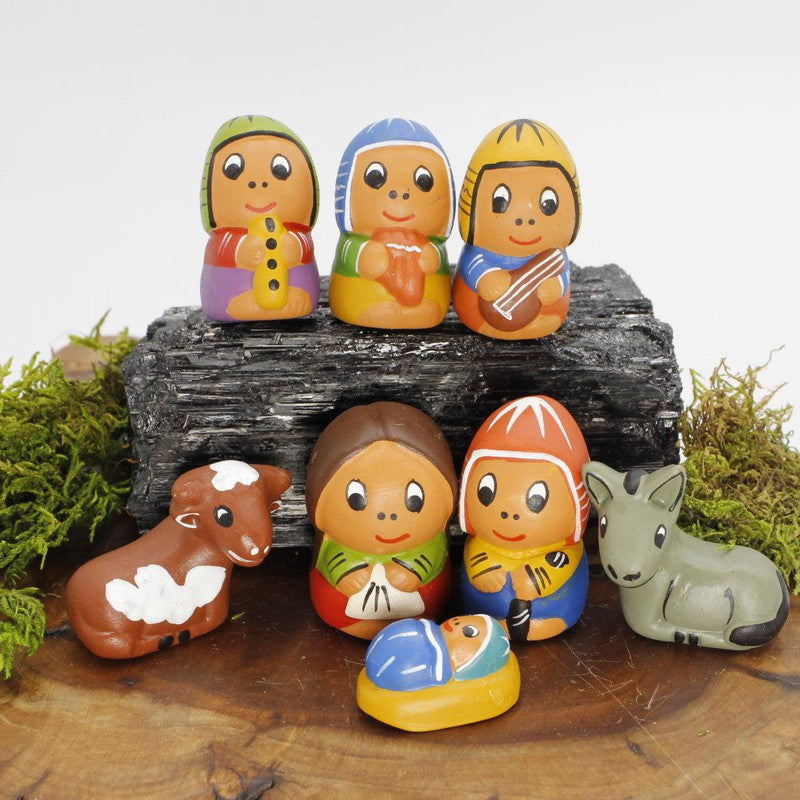 Peruvian Nativity Ceramic Clay Set || Hand Made-Nature's Treasures