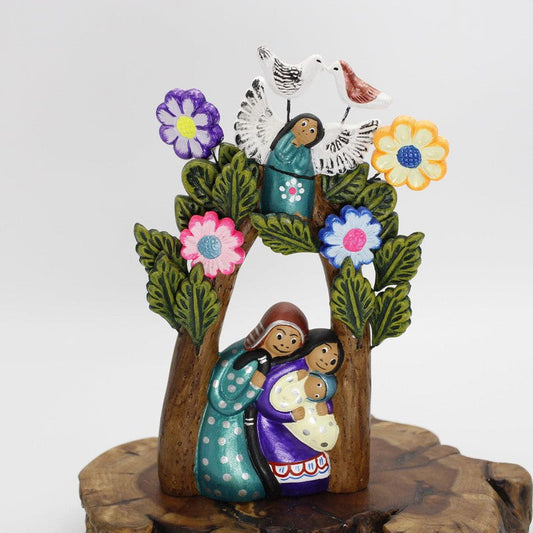 Peruvian Nativity Tree Of Life Statue || Hand Made-Nature's Treasures