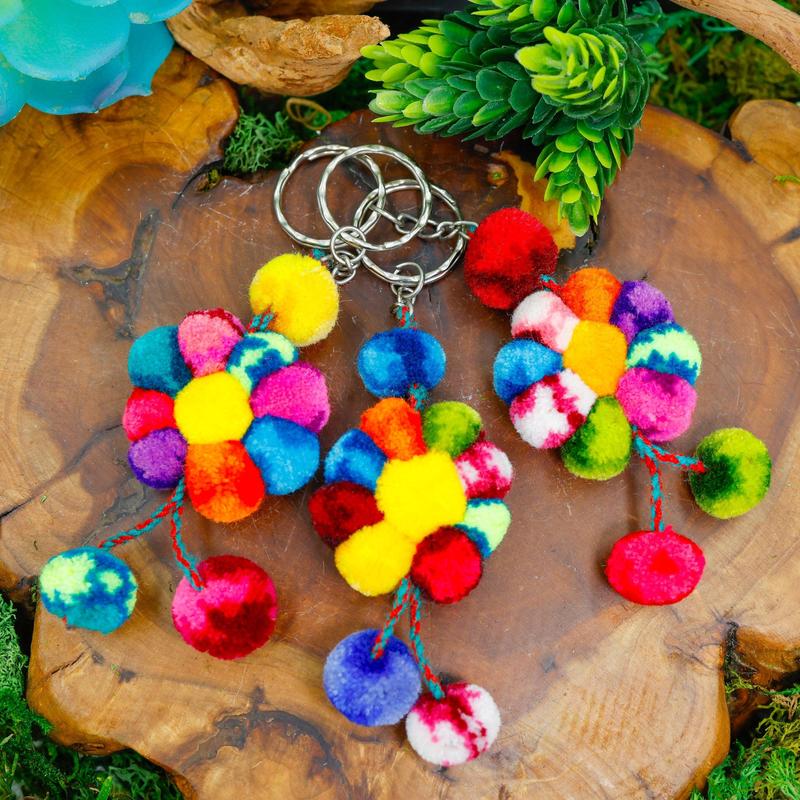 Peruvian Pom Pom Keychains || Trunk Show-Nature's Treasures