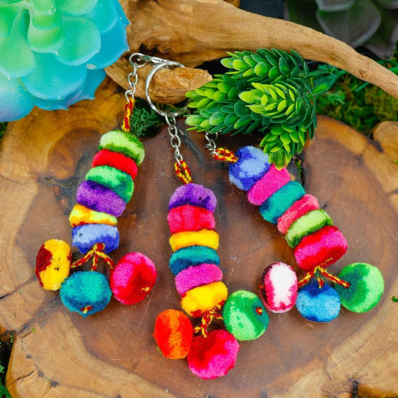 Peruvian Pom Pom Keychains || Trunk Show-Nature's Treasures