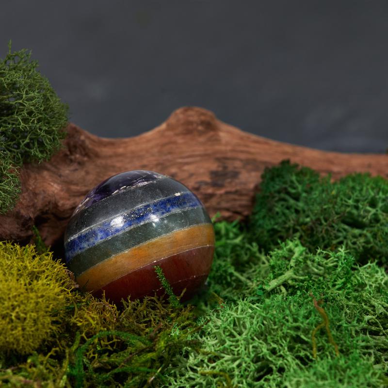 Polished 7 Chakra Bonded Sphere's || 35 MM-Nature's Treasures