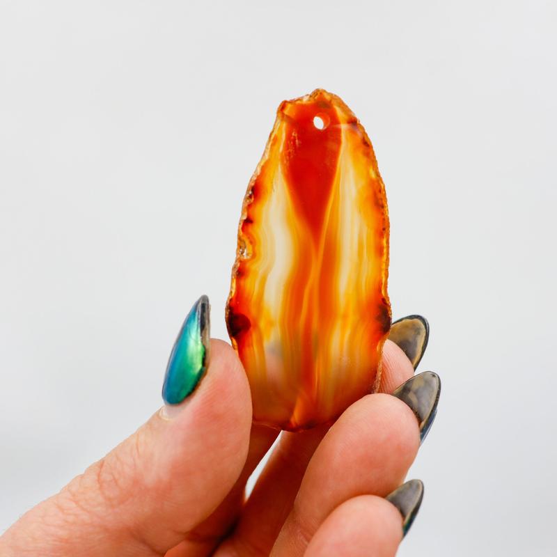 Polished Agate Slices with Drilled Hole || Brazil-Nature's Treasures