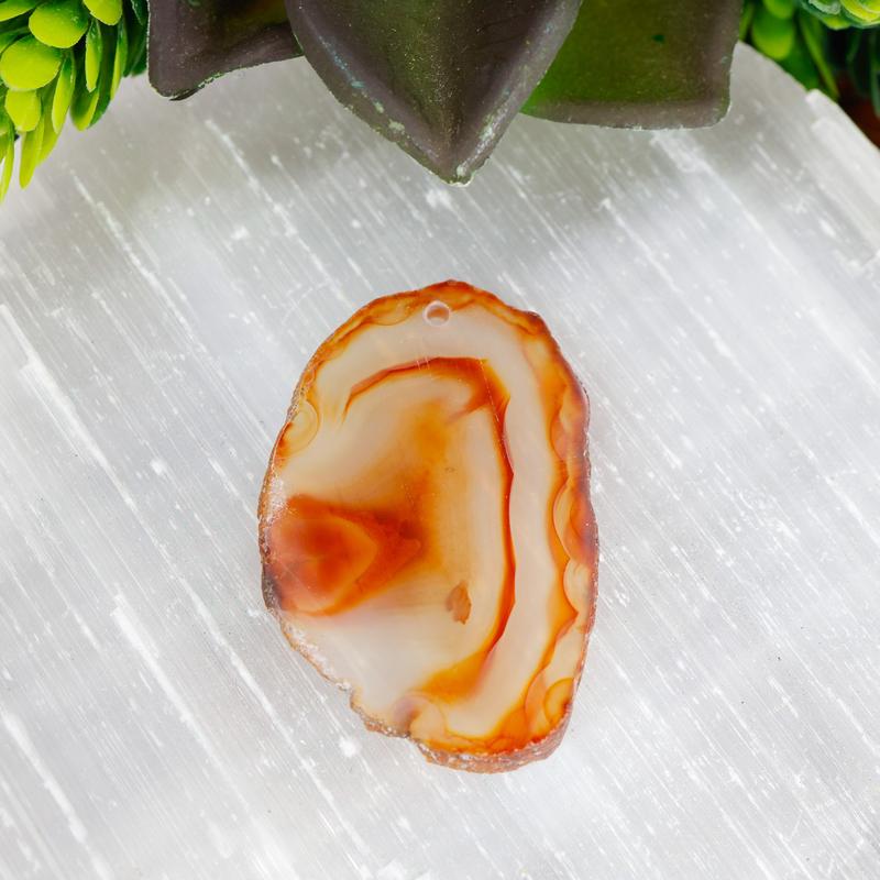 Polished Agate Slices with Drilled Hole || Brazil-Nature's Treasures