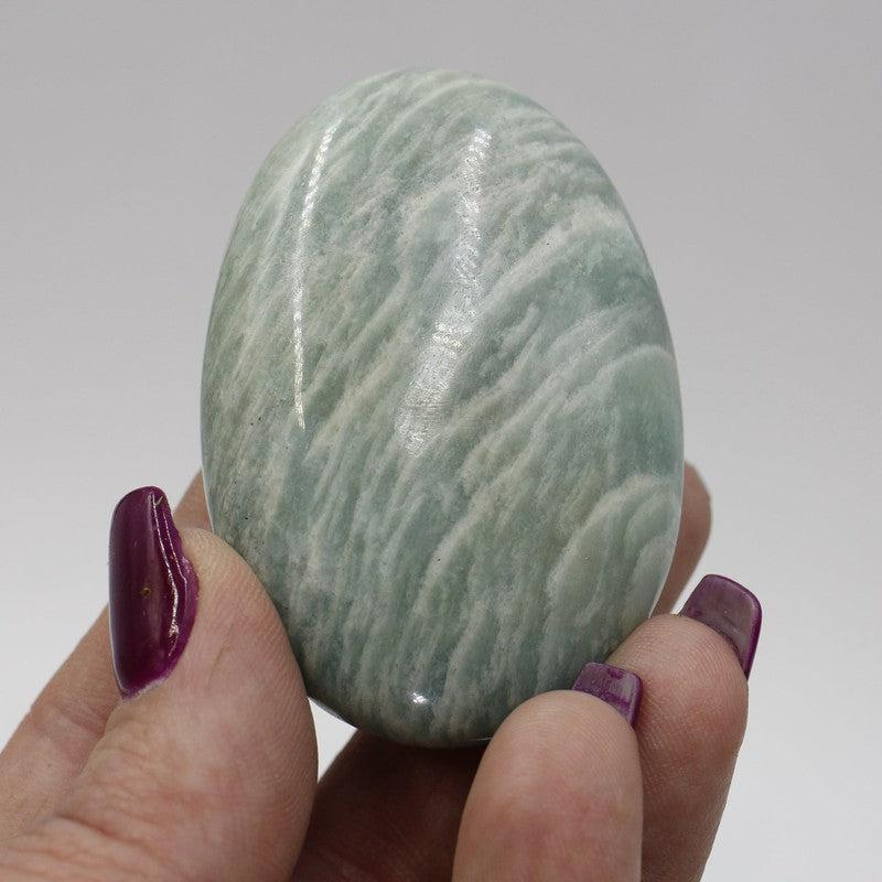 Polished Amazonite Gallet Palm Stones || Communication || Madagascar-Nature's Treasures