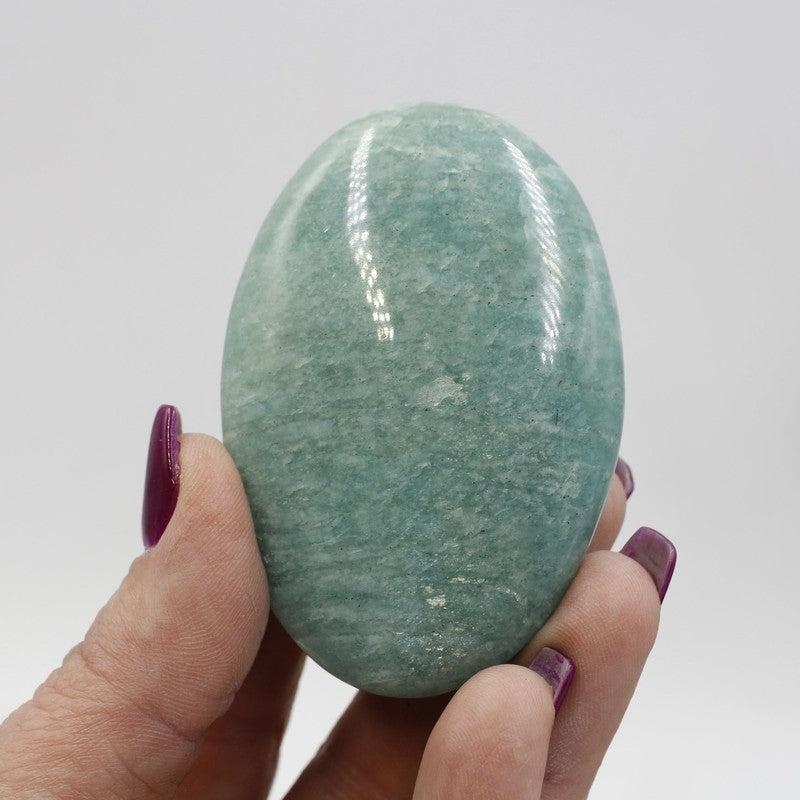 Polished Amazonite Gallet Palm Stones || Communication || Madagascar-Nature's Treasures