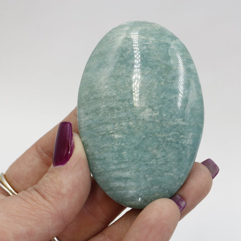 Polished Amazonite Gallet Palm Stones || Communication || Madagascar-Nature's Treasures
