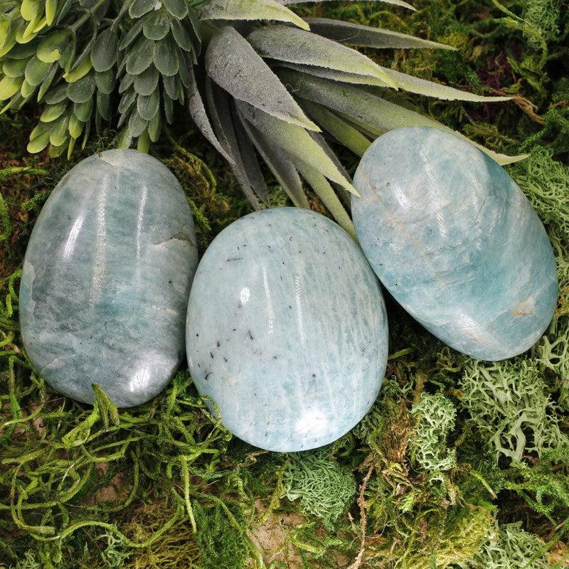 Polished Amazonite Gallet Palm Stones || Communication || Madagascar-Nature's Treasures