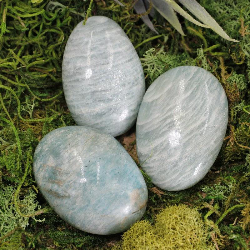 Polished Amazonite Gallet Palm Stones || Communication || Madagascar-Nature's Treasures