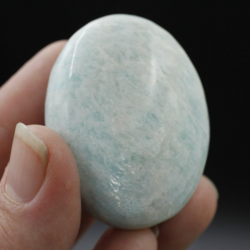 Polished Amazonite Palm Stones || Communication || India-Nature's Treasures