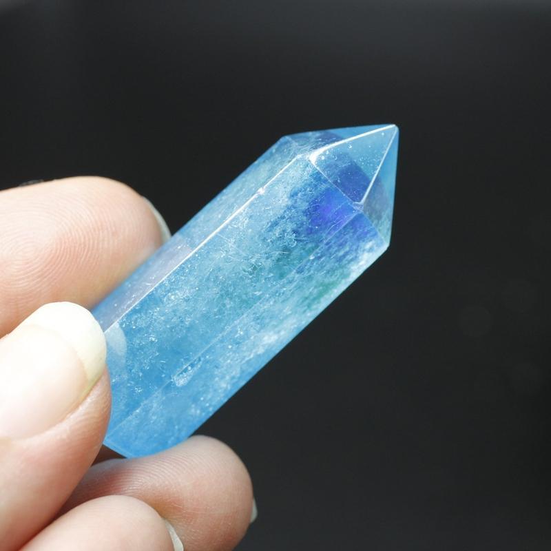 Polished Aqua Aura Coated Quartz Tower Points || Brazil-Nature's Treasures