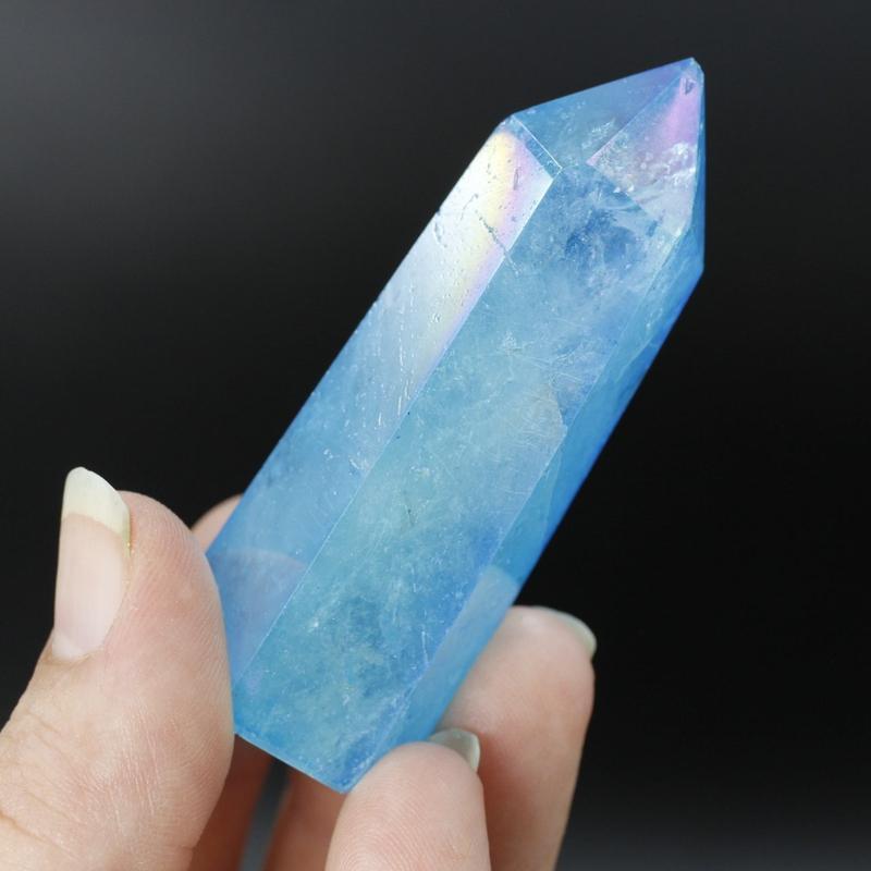 Polished Aqua Aura Coated Quartz Tower Points || Brazil-Nature's Treasures