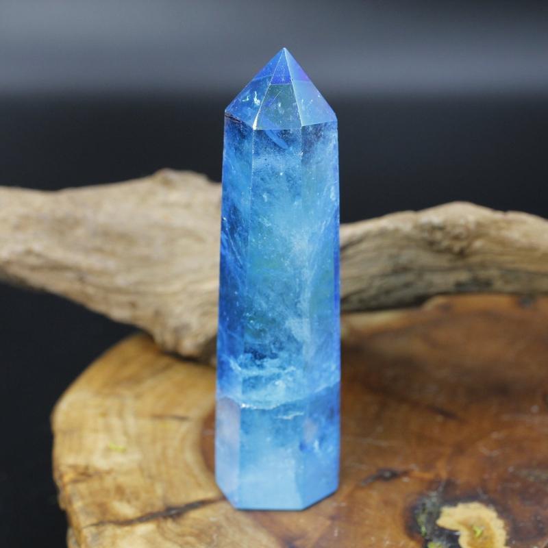 Polished Aqua Aura Coated Quartz Tower Points || Brazil-Nature's Treasures