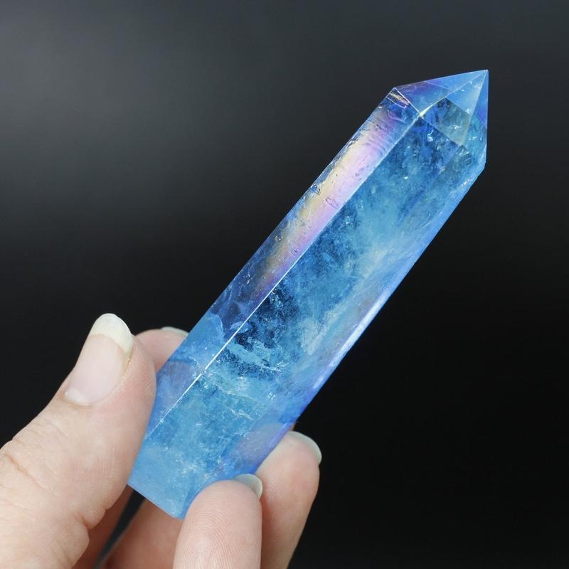 Polished Aqua Aura Coated Quartz Tower Points || Brazil-Nature's Treasures