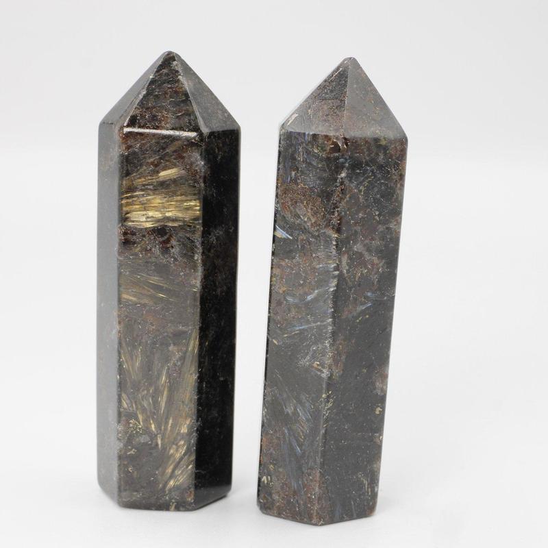 Polished Arfvedsonite Tower Points || Reliefs Stress || Canada-Nature's Treasures